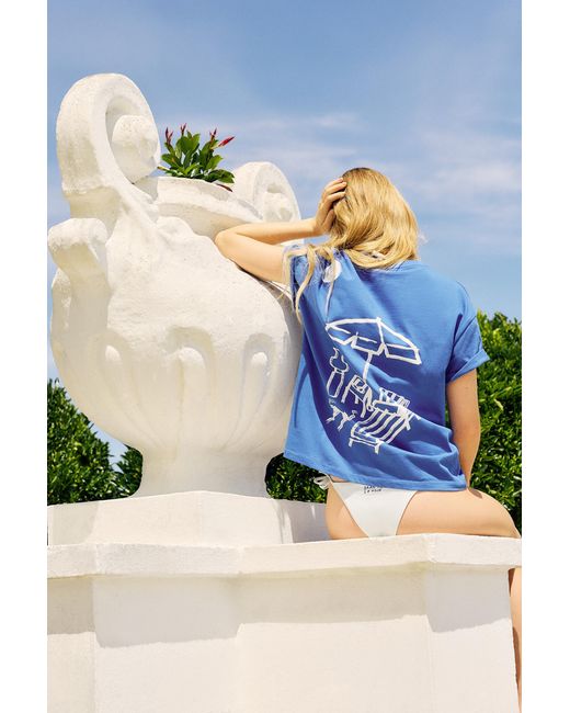 Bas De Bikini Brodé Pull&Bear en coloris Blue