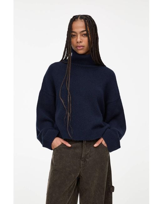 Pull&Bear Blue Soft Touch-Rollkragenpullover