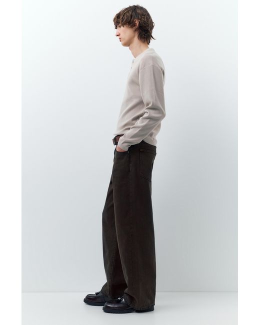 Pull&Bear Gray Wide-Leg Jeans for men