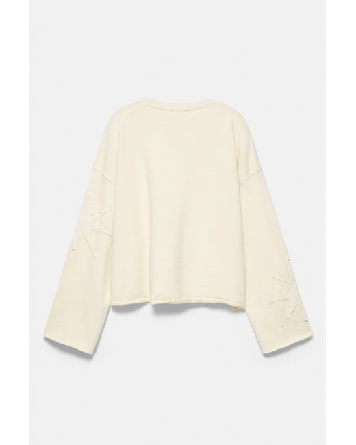 Pull&Bear Cropped Sweater Met Sterrenprint in het Black