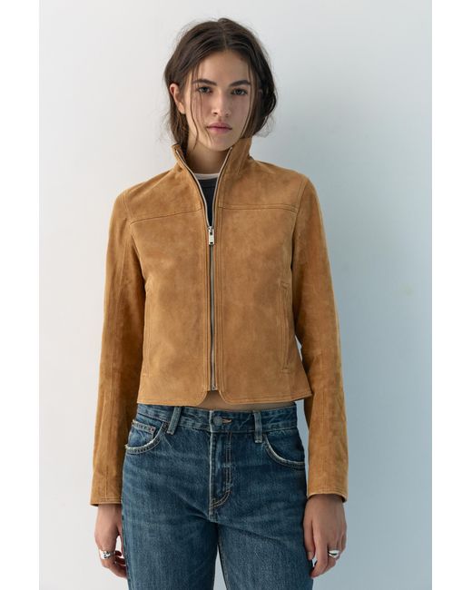 Pull&Bear Natural 100% Suede Leather Jacket