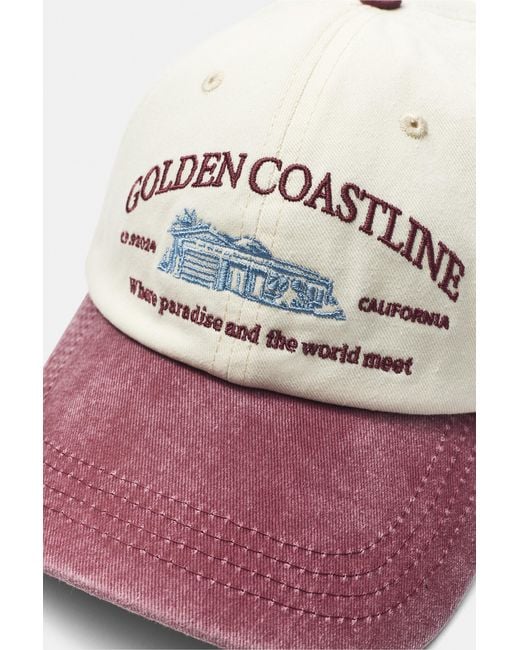 Pull&Bear Black Golden Coastline Cap for men