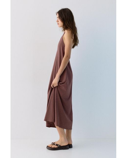 Pull&Bear Gray Halter Midi Dress