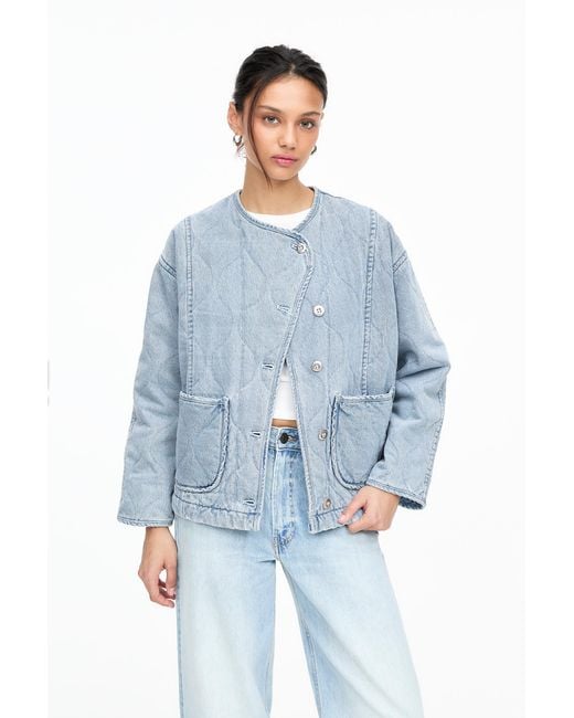 Pull&Bear Blue Padded Denim Jacket