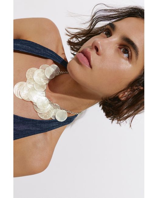 Collier Effet Nacre Pull&Bear en coloris White