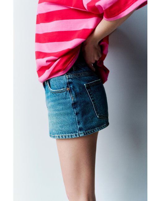 Pull&Bear Pink Cross-Waist Denim Skort