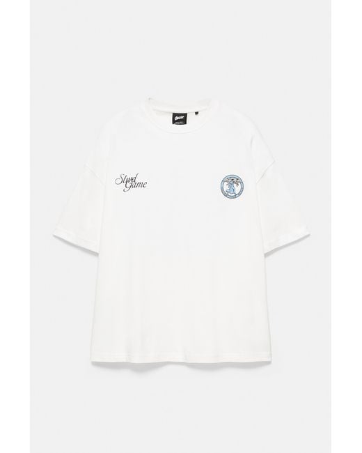 Pull&Bear White Stwd Game T-Shirt for men
