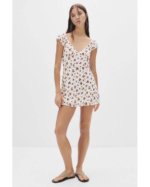 Pull&Bear Multicolor Kurzes Blumenkleid Mit Textur