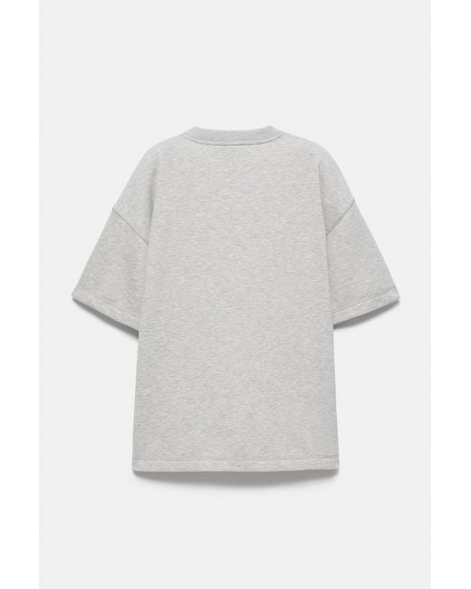 Pull&Bear Gray Short Sleeve Logo Sweatshirt for men