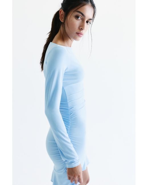 Robe Courte Froncée Pull&Bear en coloris Blue