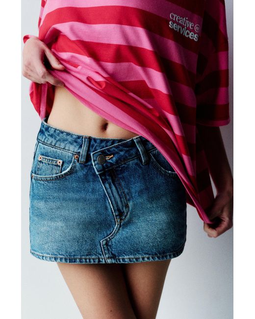 Pull&Bear Pink Cross-Waist Denim Skort