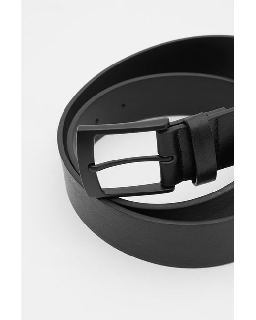 Pull&Bear Black Matte Leather Effect Belt for men
