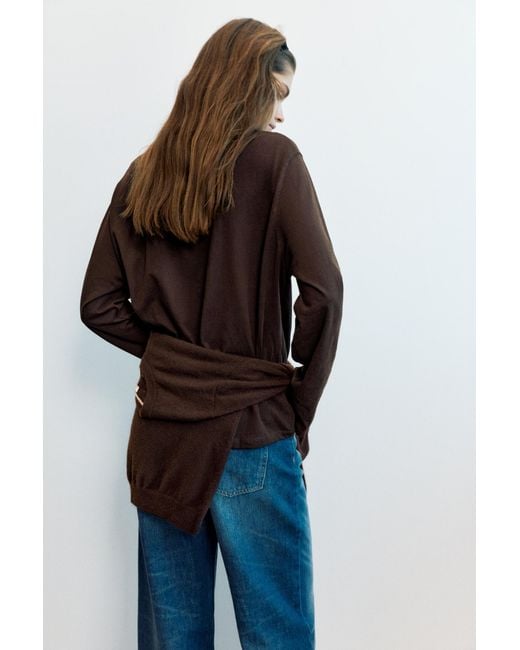 Pull&Bear Blue Oversize Long Sleeve T-Shirt