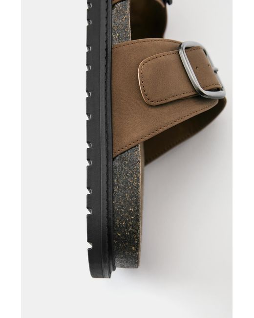 Pull&Bear Blue Studded Buckle Sandals for men