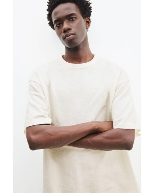 Pull&Bear Kurzarm-T-Shirt Struktur in White für Herren