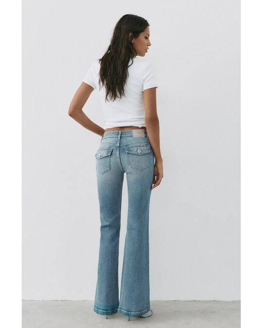 Pull&Bear Blue Low-Rise Boot-Cut Jeans
