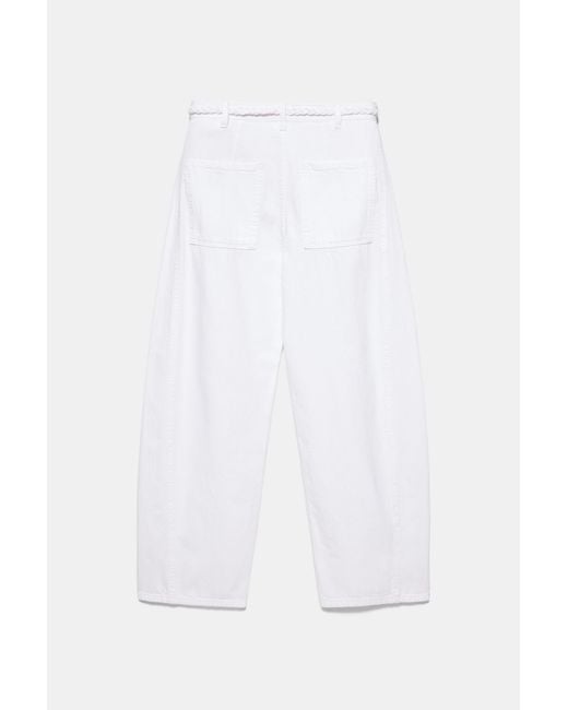 Jeans Balloon Cordon Pull&Bear en coloris White