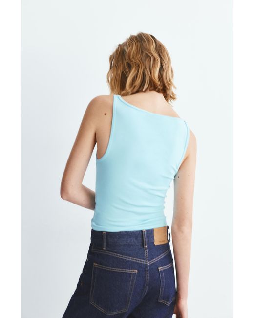 Pull&Bear Blue Boat Neck Tank Top