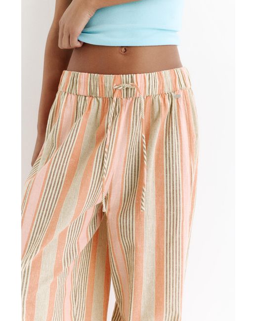 Pull&Bear Gestreepte Barrel Broek in het Multicolor