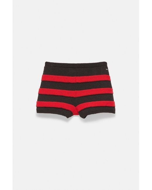 Pull&Bear Blue Striped Knit Mini Shorts