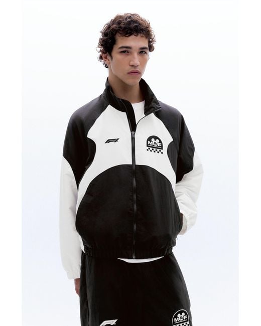 Pull&Bear Black Disney X F1 Lightweight Tracksuit Jacket for men
