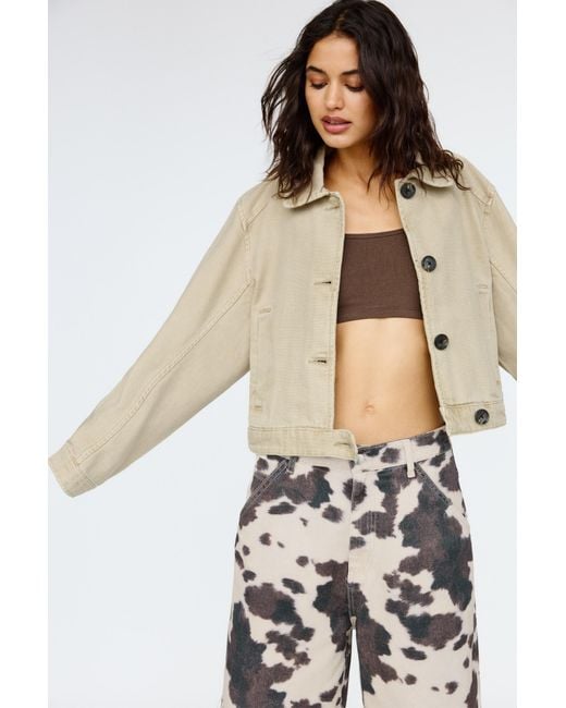 Pull&Bear White Worker Jacket With Buttons