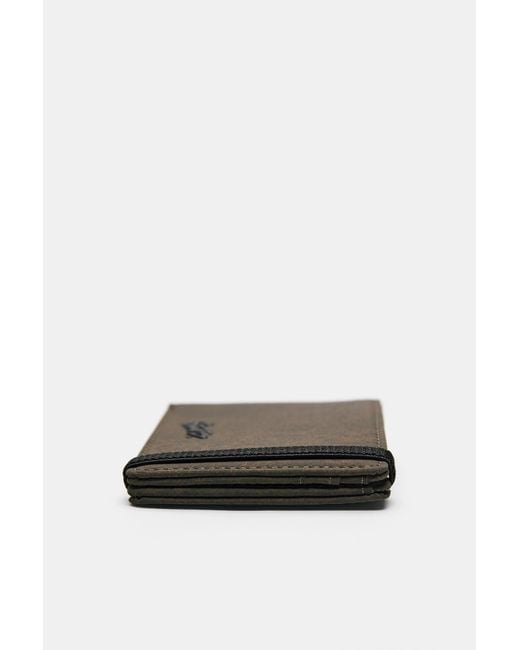 Pull&Bear Brown Distressed Fabric Stwd Wallet for men