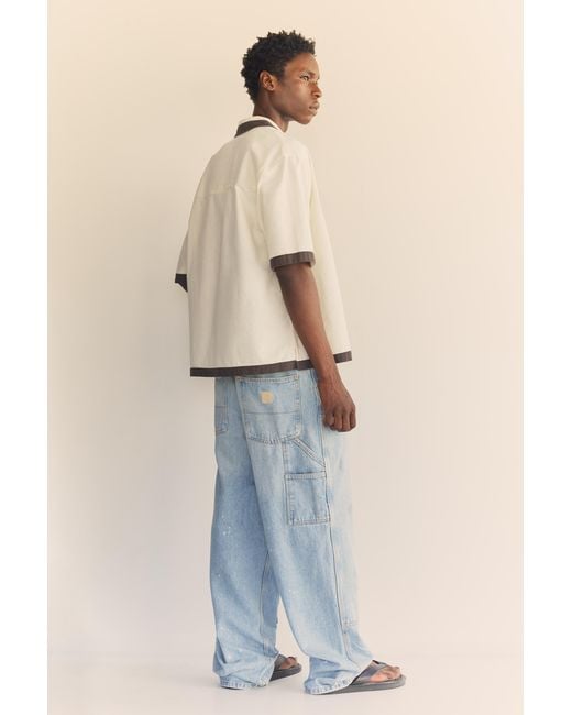 Pull&Bear Natural Cowboy Code Short Sleeve Shirt for men