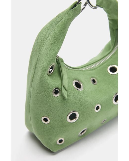 Pull&Bear Green Studded Handbag
