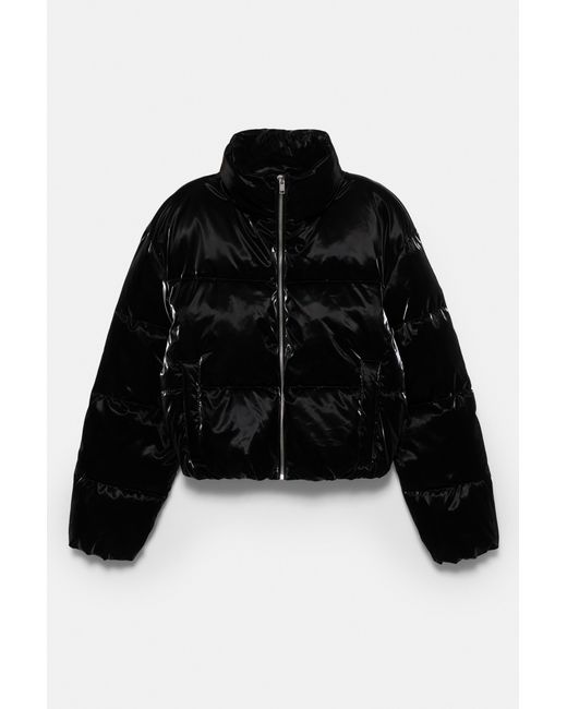 Pull&Bear Blue Puffer Jacket With A Shimmery Finish