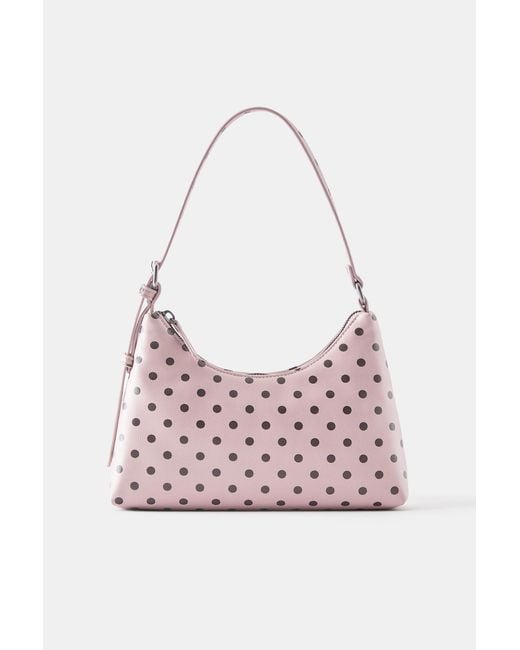 Pull&Bear Pink Polka Dot Shoulder Bag