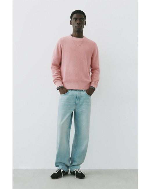 Pull&Bear Pink Basic Jumper for men