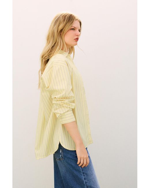 Pull&Bear Gestreept Overhemd in het Yellow