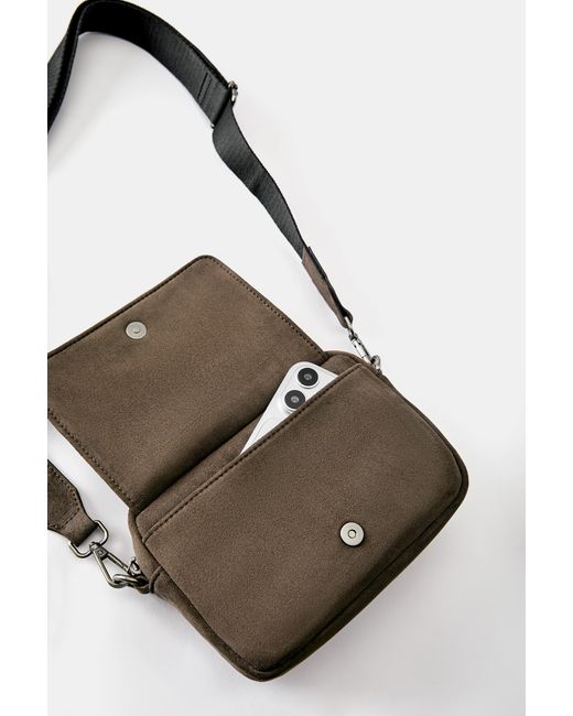 Pull&Bear Gray Crossbody Bag for men