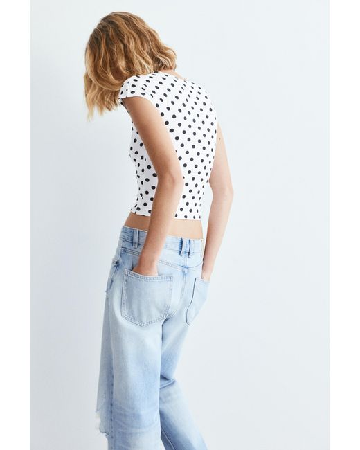 Pull&Bear Blue Fitted Short Sleeve T-Shirt