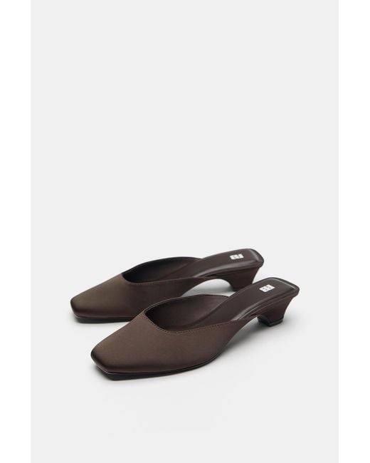 Pull&Bear Gray Mules Mit Absatz