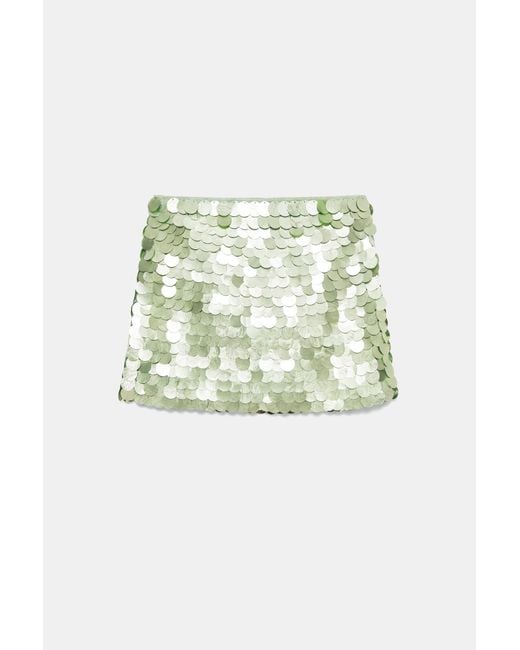 Minijupe Paillettes Pull&Bear en coloris Green