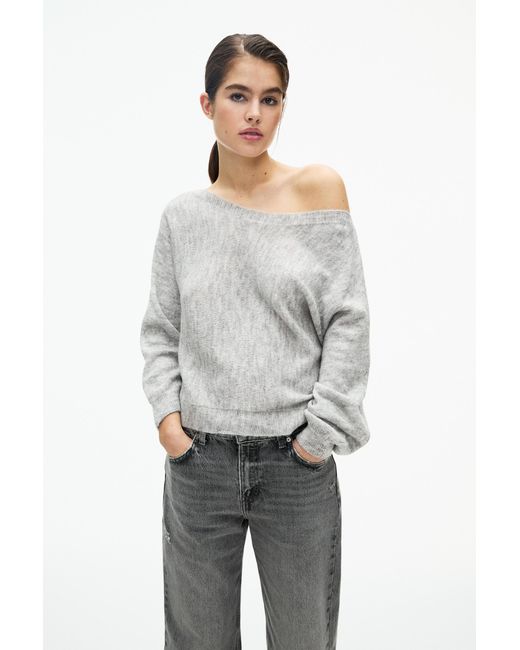 Pull&Bear Gray Asymmetric Soft Knit Jumper
