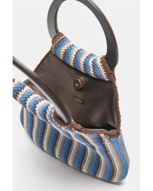 Pull&Bear Blue Striped Handbag