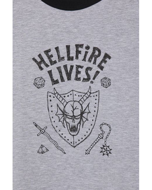 Pull&Bear Black Stranger Things Hellfire Lives T-Shirt