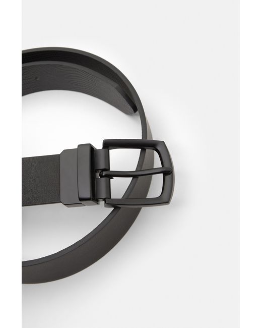 Pull&Bear Black Reversible Leather Effect Belt for men
