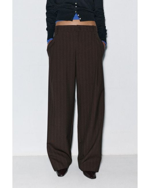 Pull&Bear Blue Darted Smart Trousers