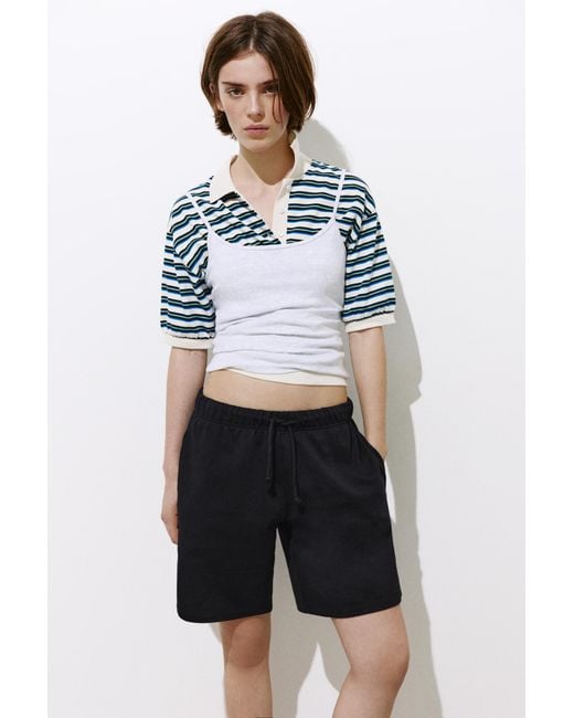 Pull&Bear Black Bermuda Shorts With Elasticated Waistband