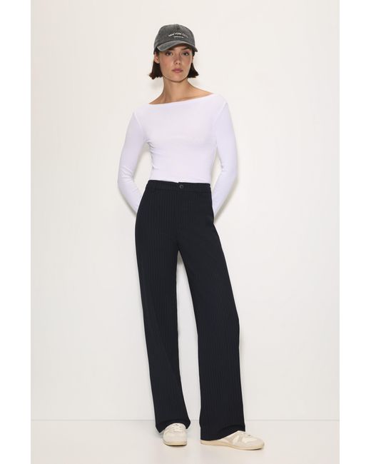 Pull&Bear Blue Smart High-Waist Straight-Leg Trousers