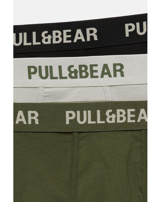 Pack 3 Boxer di Pull&Bear in White da Uomo