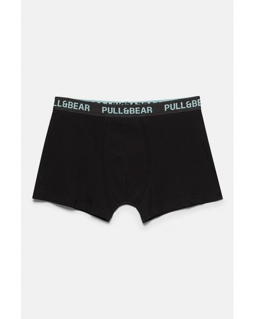 Pull&Bear Black Pack Of 3 Boxers for men
