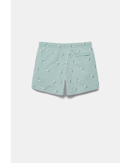 Pull&Bear Multicolor Embroidered Board Shorts for men
