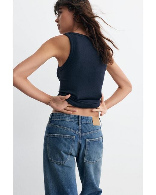 Pull&Bear Basic Tanktop in het Blue
