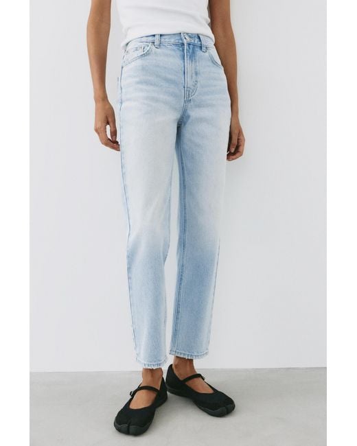 Pull&Bear Blue High-Waist Mom Jeans