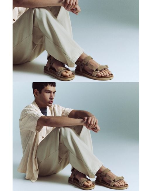 Pull&Bear Multicolor Leather Strap Sandals for men